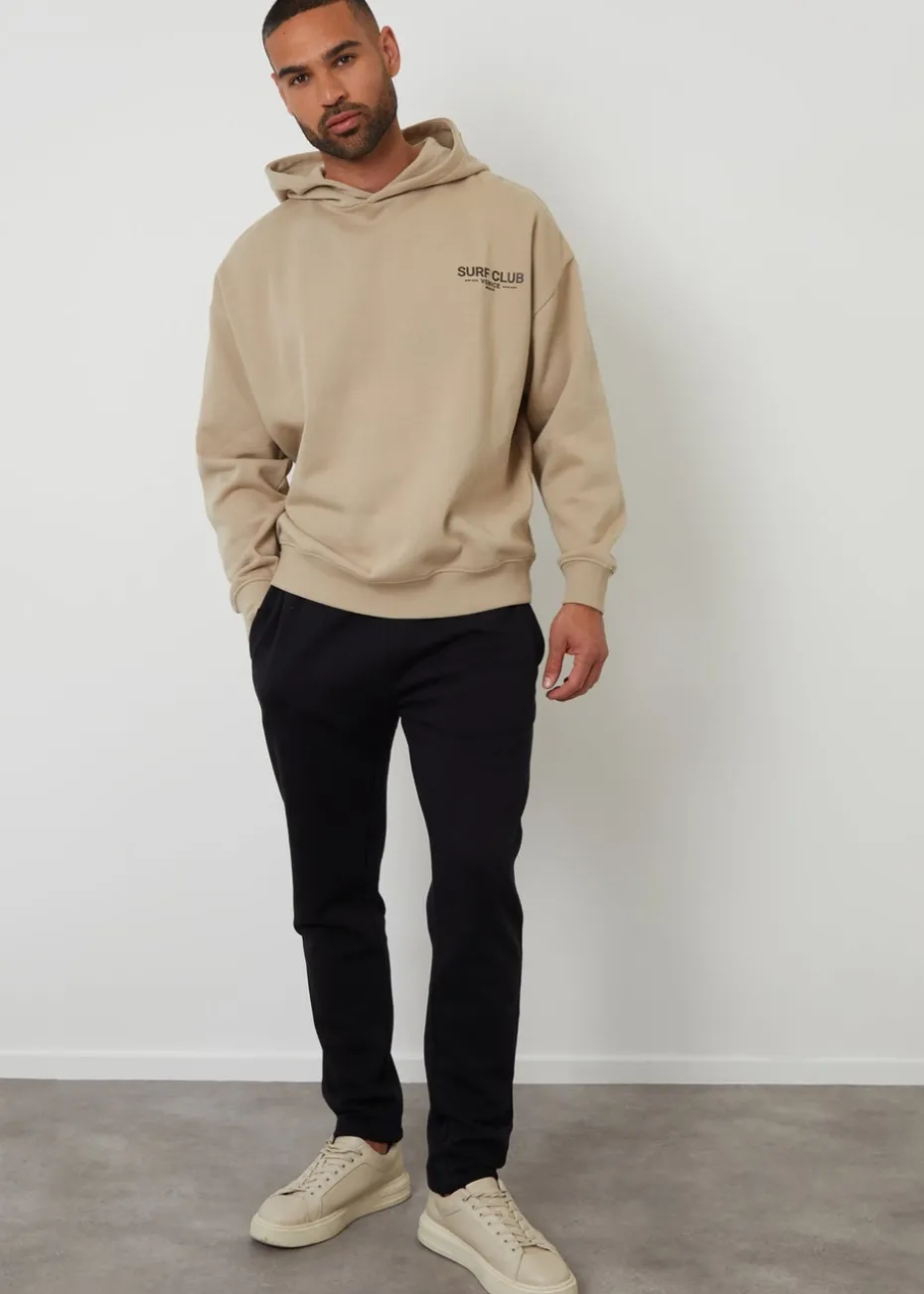 Threadbare Stone Graphic Print Relaxed Fit Pullover Hoodie