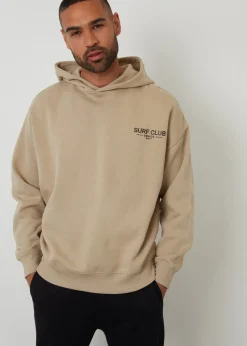 Threadbare Stone Graphic Print Relaxed Fit Pullover Hoodie