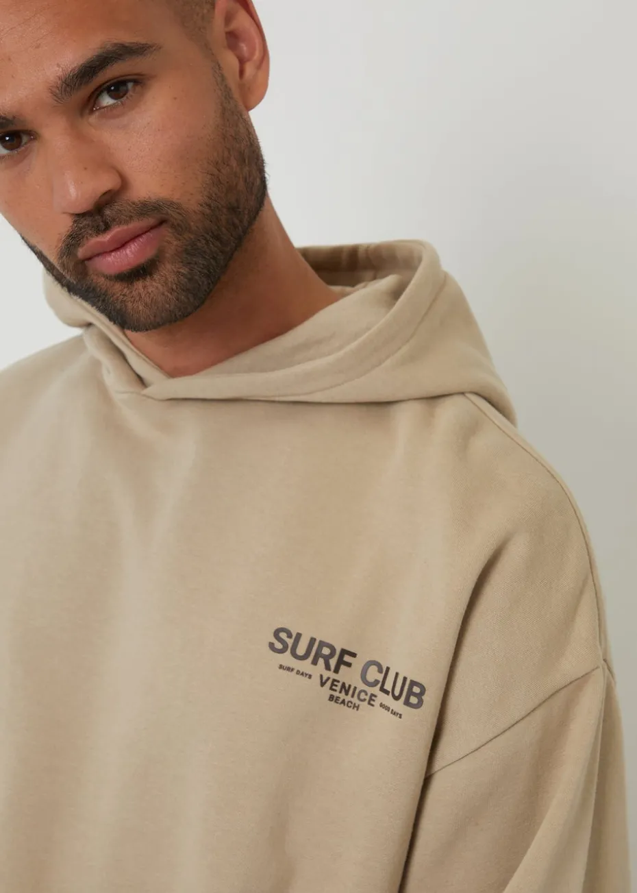 Threadbare Stone Graphic Print Relaxed Fit Pullover Hoodie