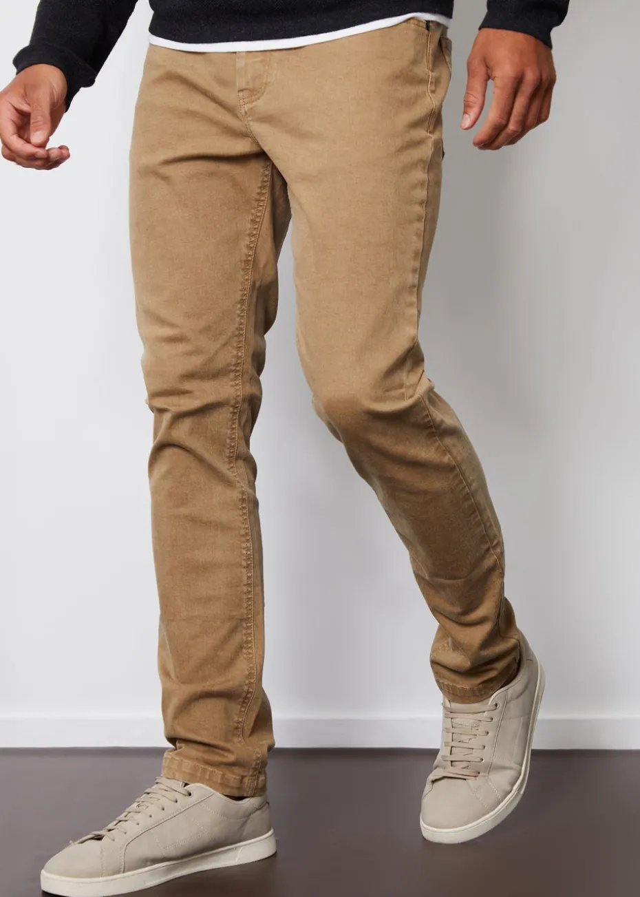 Threadbare Stone Slim Fit Overdyed Stretch Denim Jeans