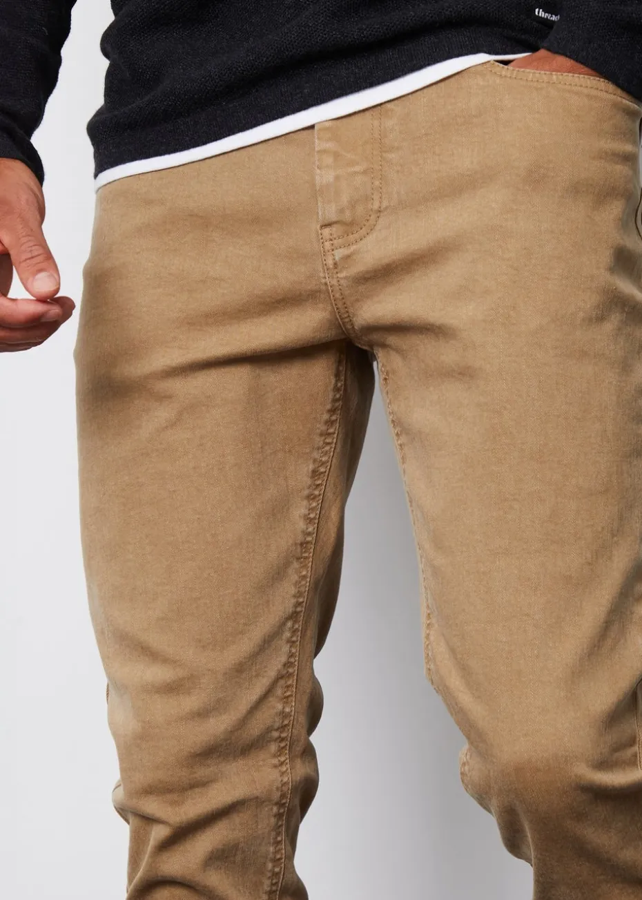 Threadbare Stone Slim Fit Overdyed Stretch Denim Jeans