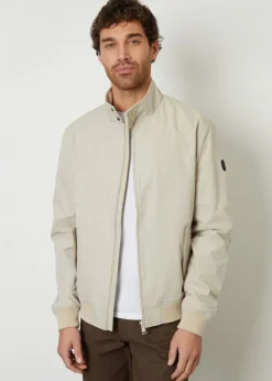 Threadbare Stone Zip Up Harrington Style Jacket