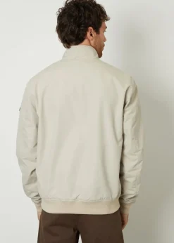 Threadbare Stone Zip Up Harrington Style Jacket