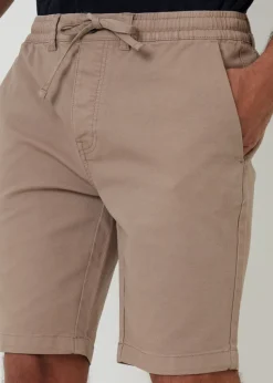 Threadbare Taupe Elasticated Waist Stretch Chino Shorts