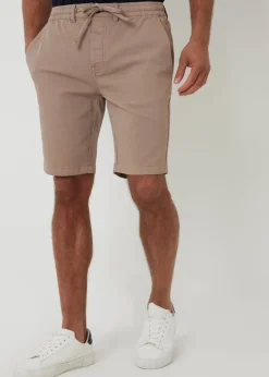 Threadbare Taupe Elasticated Waist Stretch Chino Shorts