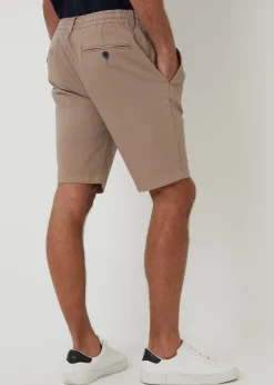Threadbare Taupe Elasticated Waist Stretch Chino Shorts