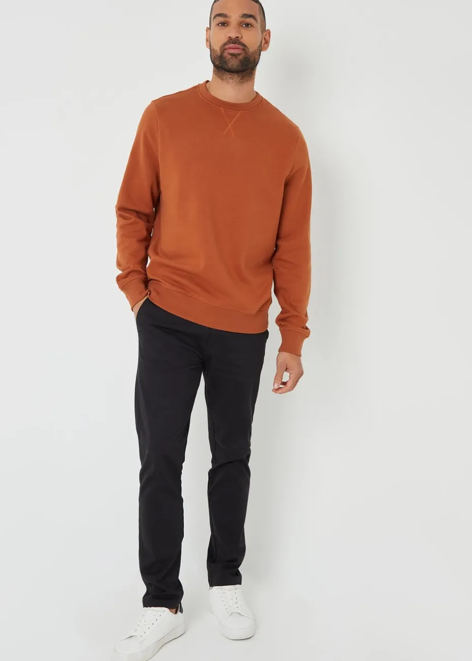 Threadbare Terracotta Cotton Blend Satsuma Crew Neck Sweatshirt