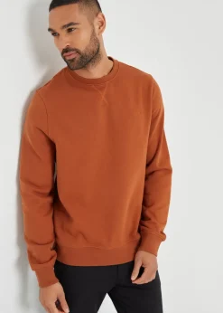 Threadbare Terracotta Cotton Blend Satsuma Crew Neck Sweatshirt