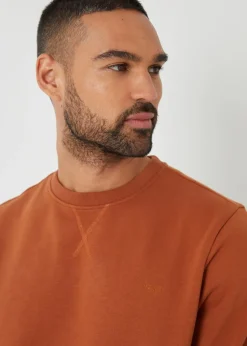 Threadbare Terracotta Cotton Blend Satsuma Crew Neck Sweatshirt