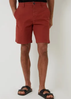 Threadbare Terracotta Cotton Regular Fit Stretch Chino Shorts