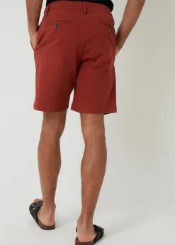 Threadbare Terracotta Cotton Regular Fit Stretch Chino Shorts
