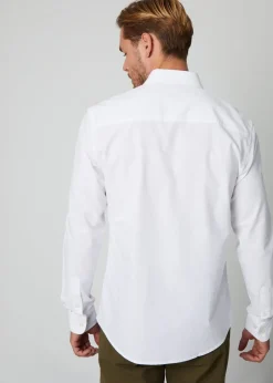 Threadbare White Oxford Cotton Long Sleeve Shirt