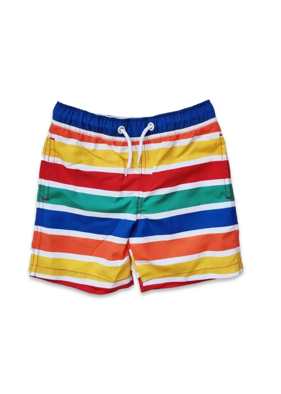 Toby Tiger Multi Colour Stripe Print Kids Swim Shorts (2 years - 8 years)