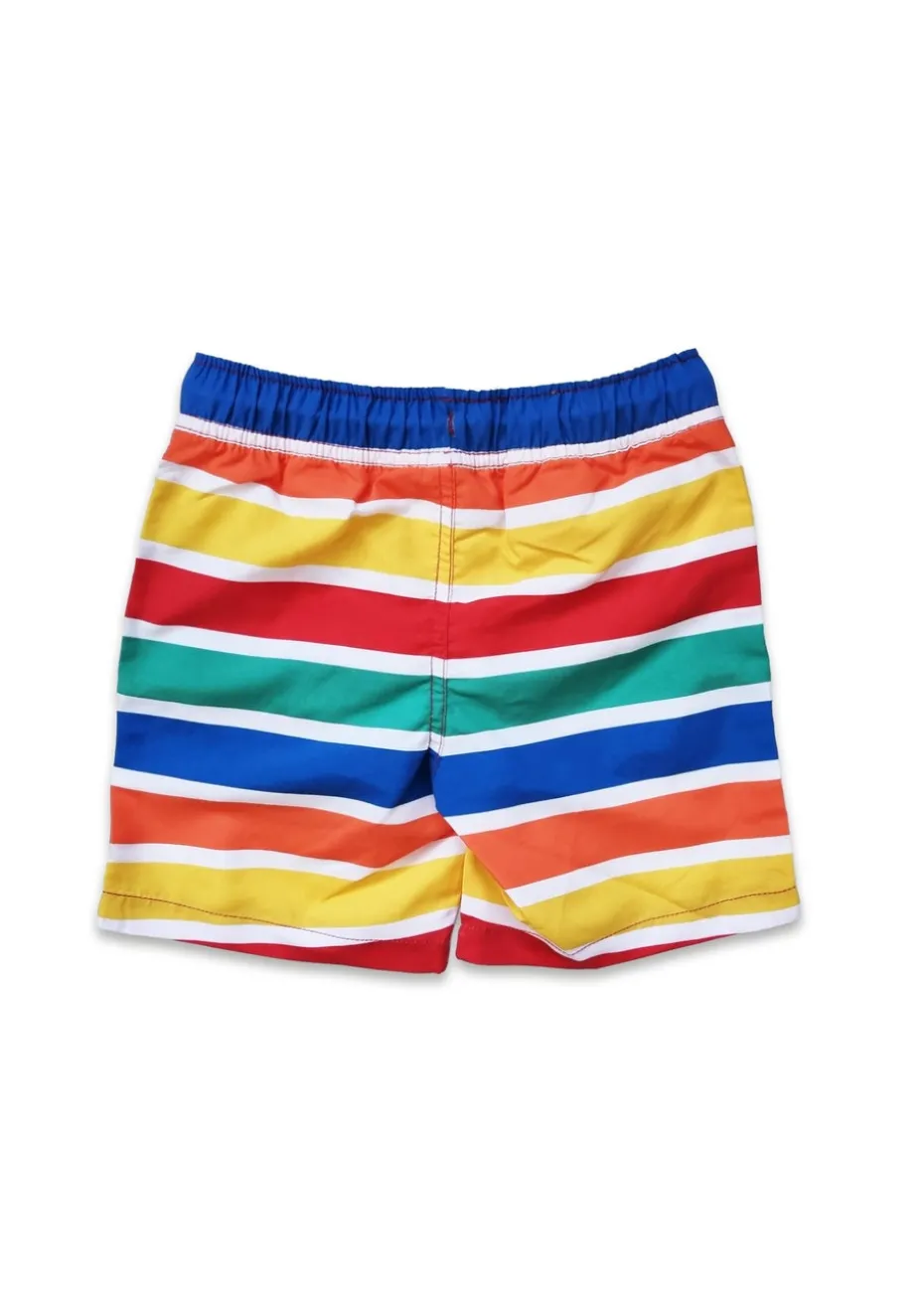 Toby Tiger Multi Colour Stripe Print Kids Swim Shorts (2 years - 8 years)