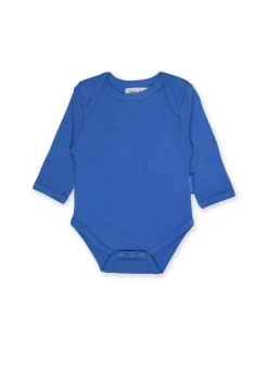 Toby Tiger Organic Blue Basic Long-Sleeved Baby Body (Newborn - 12 months)