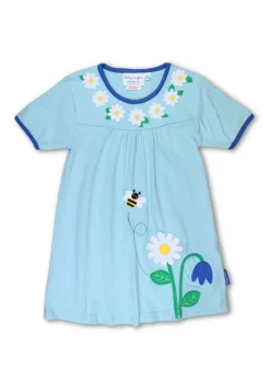 Toby Tiger Organic Blue Garden Applique T-Shirt Dress (6 months - 6 years)