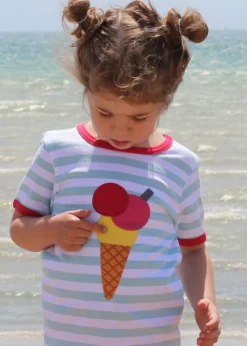 Toby Tiger Organic Blue Ice Cream Applique T-Shirt (6 months - 8 years)
