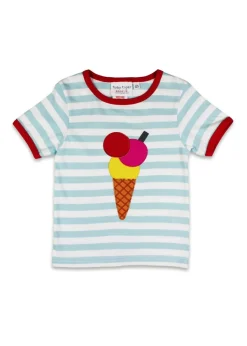 Toby Tiger Organic Blue Ice Cream Applique T-Shirt (6 months - 8 years)