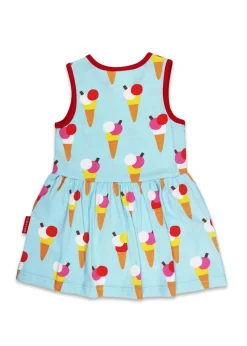 Toby Tiger Organic Blue Ice Cream Print Summer Dress (12 months - 8 years)
