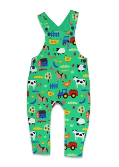 Toby Tiger Organic Green Farm Print Dungarees (3 months - 4 years)
