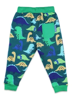 Toby Tiger Organic Green Tonal Dinosaur Print Joggers (6 months - 6 years)