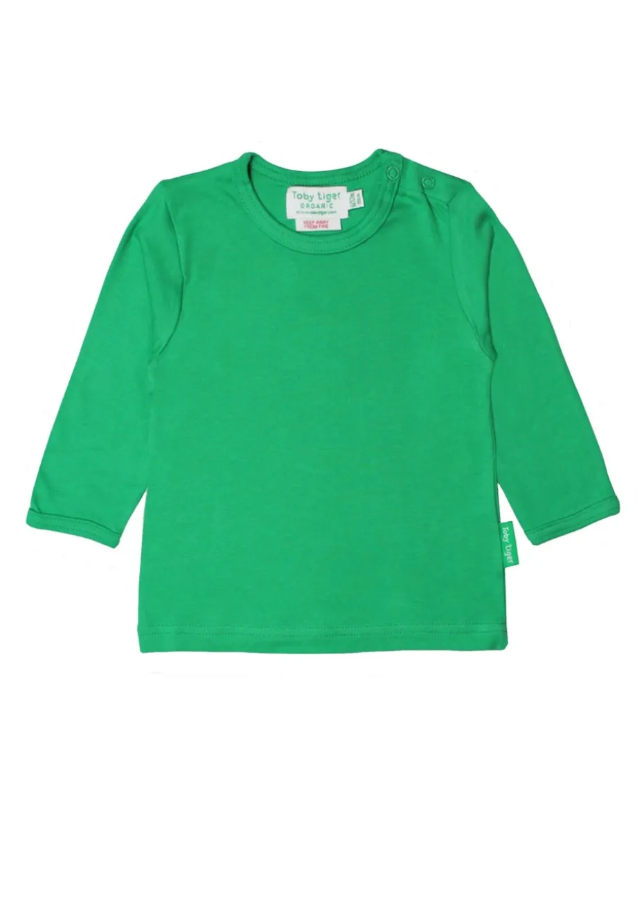 Toby Tiger Organic Green Basic Long-Sleeved T-Shirt (6 months - 8 years)