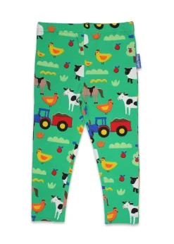 Toby Tiger Organic Green Farm Print Leggings (6 months - 8 years)