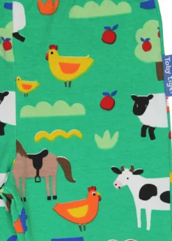 Toby Tiger Organic Green Farm Print Leggings (6 months - 8 years)