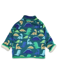 Toby Tiger Organic Green Tonal Dinosaur Print Fleece Sweatshirt (6 months - 6 years)