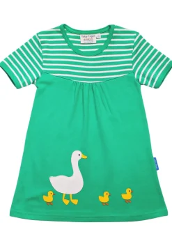 Toby Tiger Organic Green Duck Applique Dress (6 months - 6 years)
