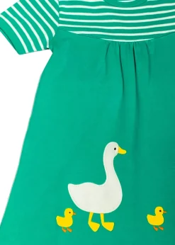 Toby Tiger Organic Green Duck Applique Dress (6 months - 6 years)