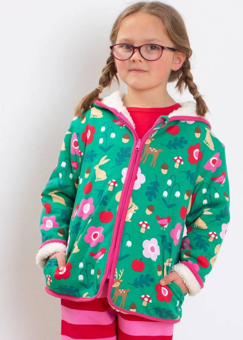 Toby Tiger Organic Green Forest Adventure Fleece Applique Hoodie (6 months - 6 years)