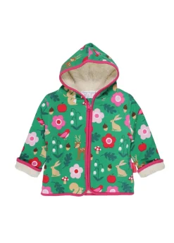 Toby Tiger Organic Green Forest Adventure Fleece Applique Hoodie (6 months - 6 years)
