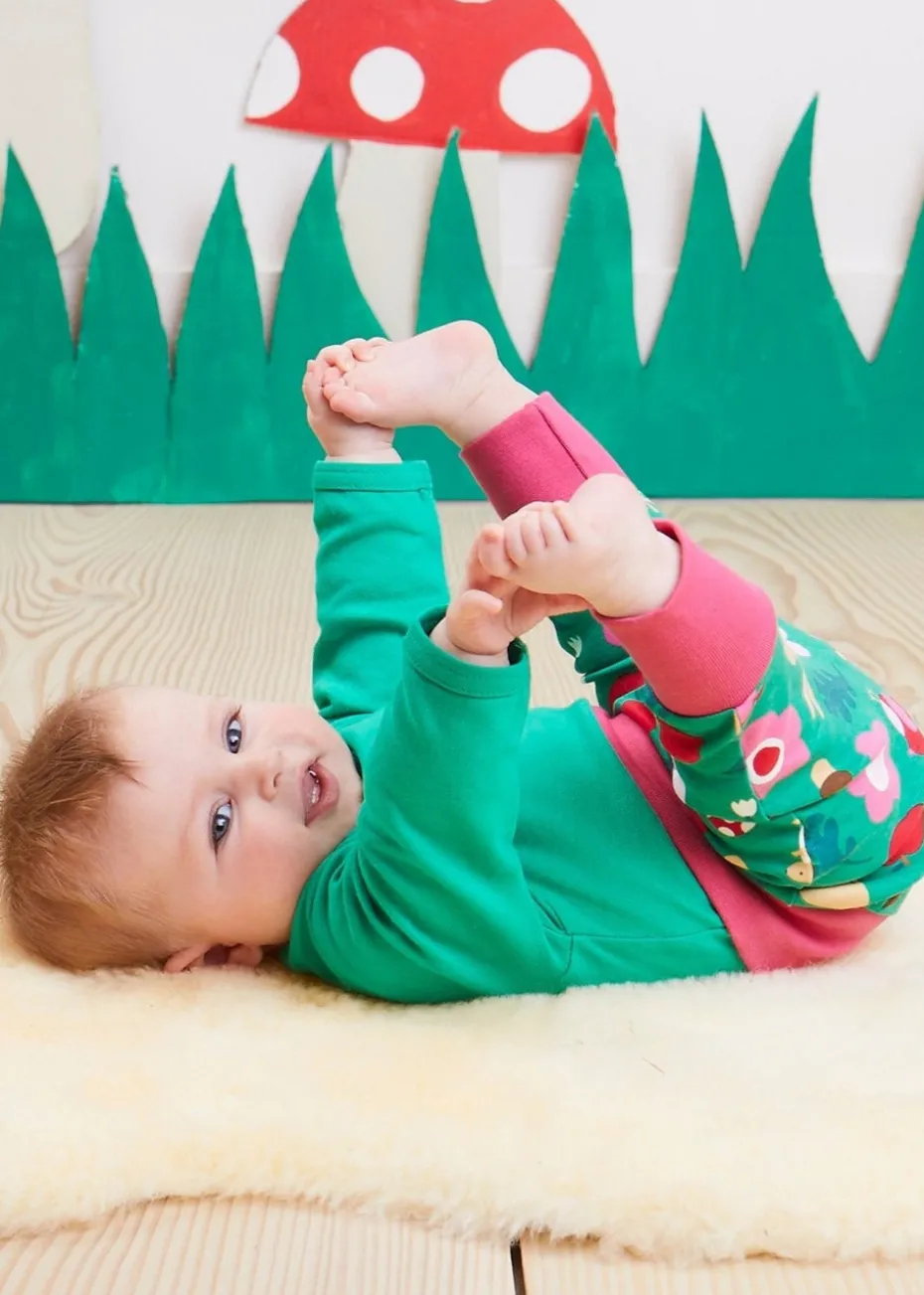 Toby Tiger Organic Green Forest Adventure Print Yoga Pants (Newborn - 3 years)