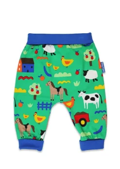 Toby Tiger Organic Green Farm Print Yoga Pants (Newborn - 3 years)