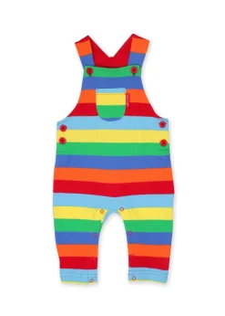 Toby Tiger Organic Multi Colour Stripe Dungarees (3  months - 4 years)