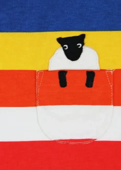 Toby Tiger Organic Multi Colour Sheep Applique T-shirt (6 months - 8 years)