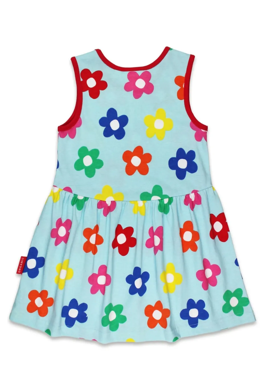 Toby Tiger Organic Multi Colour Flower Print Summer Dress (12 months - 8 years)