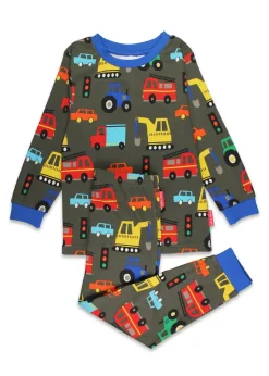 Toby Tiger Organic Multi Colour Transport Print Pyjamas (12 months - 6 years)