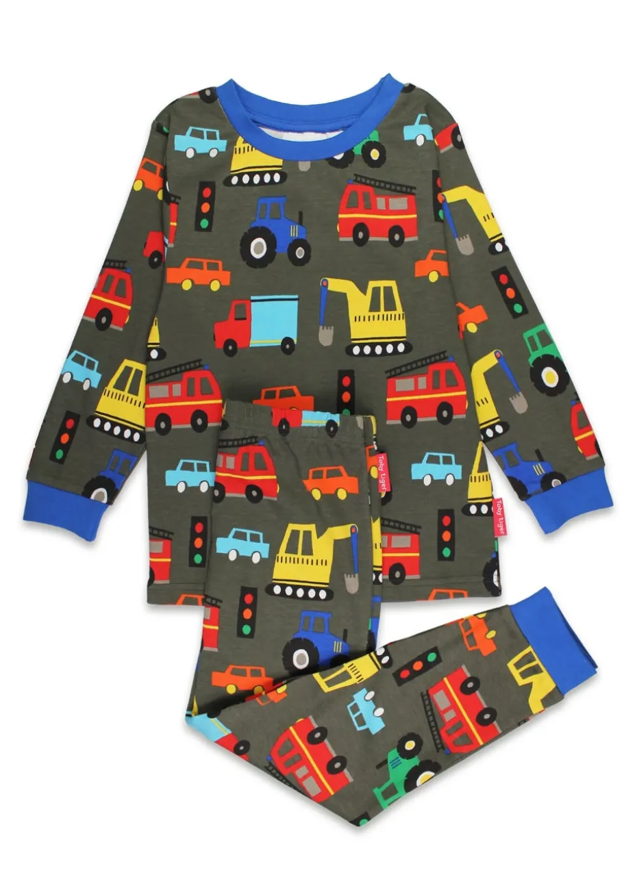 Toby Tiger Organic Multi Colour Transport Print Pyjamas (12 months - 6 years)