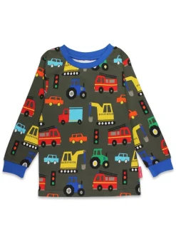 Toby Tiger Organic Multi Colour Transport Print Pyjamas (12  months - 6 years)