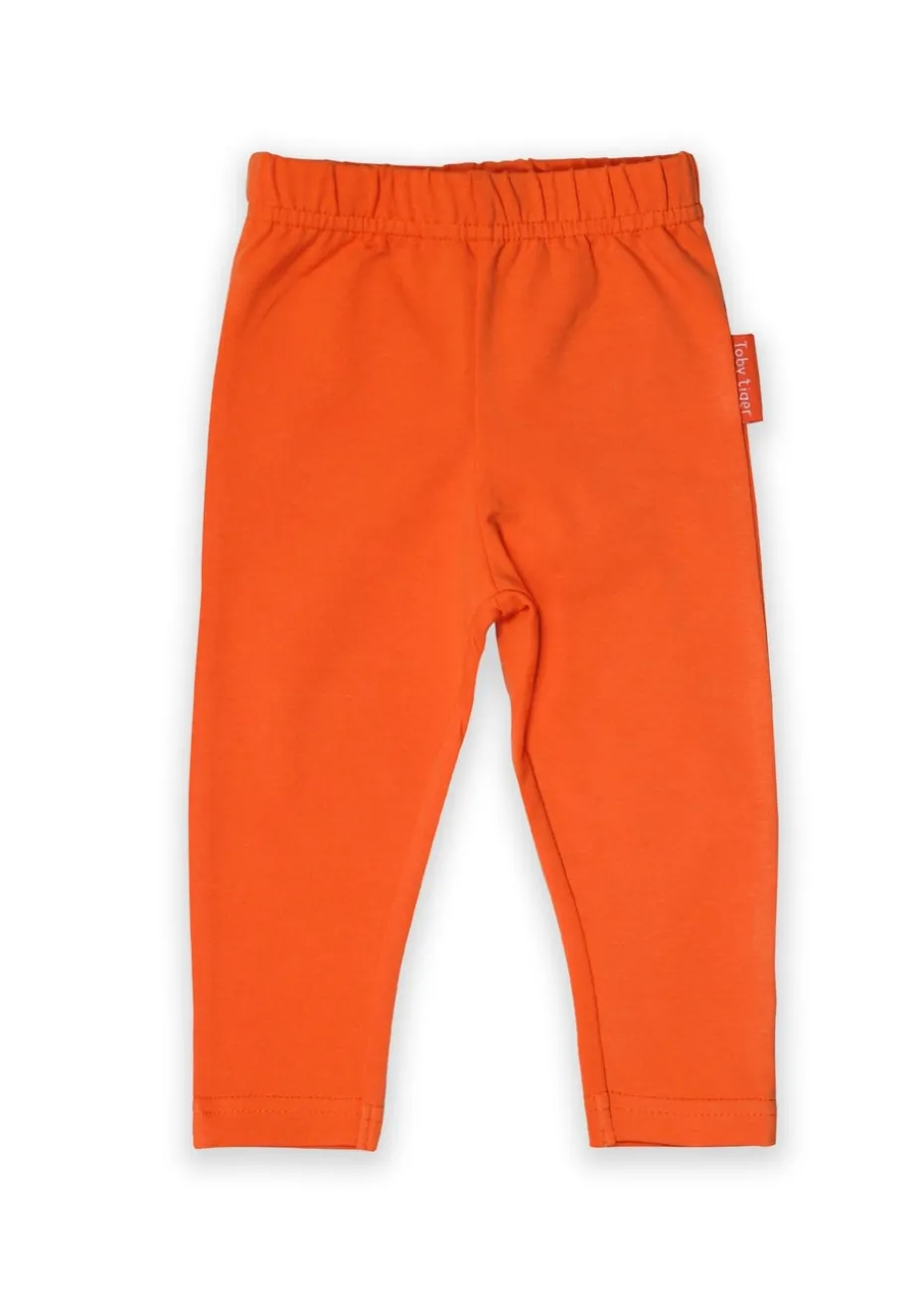 Toby Tiger Organic Orange Basic Leggings (6 months - 8 years)