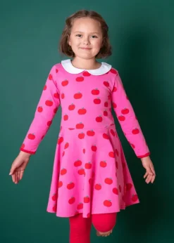 Toby Tiger Organic Pink Apple Print Long-Sleeved Skater Dress (12  months - 8 years)