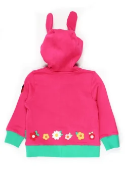 Toby Tiger Organic Pink Leaping Bunny Applique Hoodie (6 months - 6 years)