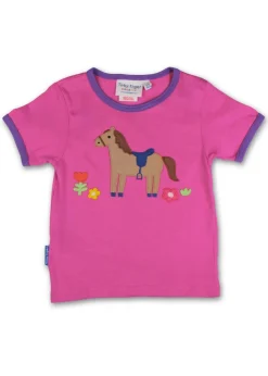 Toby Tiger Organic Pink Pony Applique T-Shirt (6 months - 8 years)