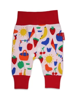 Toby Tiger Organic Pink Picnic Print Yoga Pants (Newborn - 3 years)