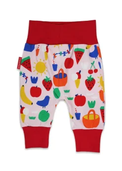 Toby Tiger Organic Pink Picnic Print Yoga Pants (Newborn - 3 years)