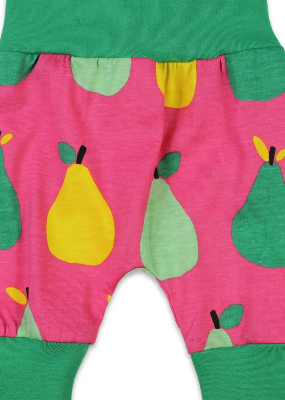 Toby Tiger Organic Pink Pear Print Yoga Pants (Newborn - 3 years)