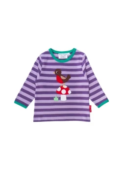 Toby Tiger Organic Purple Robin Applique Long-Sleeved T-Shirt (3 months - 8 years)