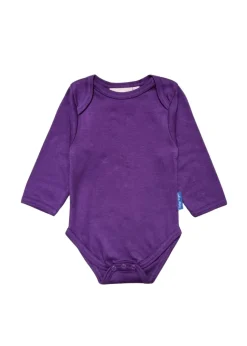 Toby Tiger Organic Purple Basic Long-Sleeved Baby Body (Newborn - 12 months)
